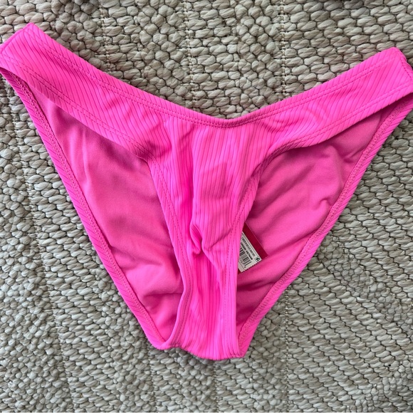 Xhilaration Pink Bikini Halter Top High Leg Scoop Waist Bottoms NEW WITH TAGS S - Picture 5 of 6
